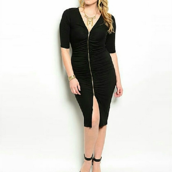 Love Republic Front Zipper Ruched Midi Dress - Picture 8 of 8